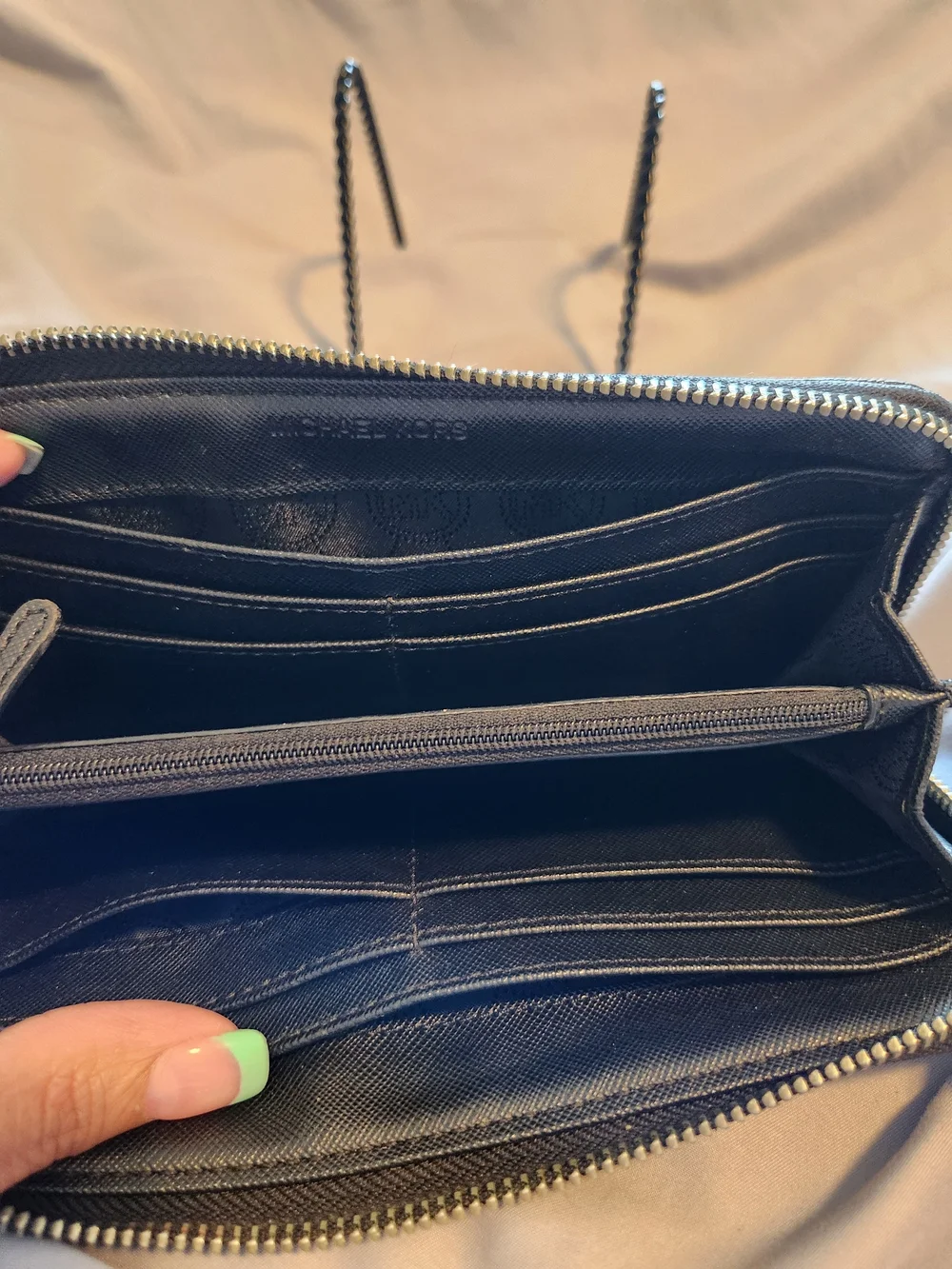 Michael Kors Black Textured Leather Wallet